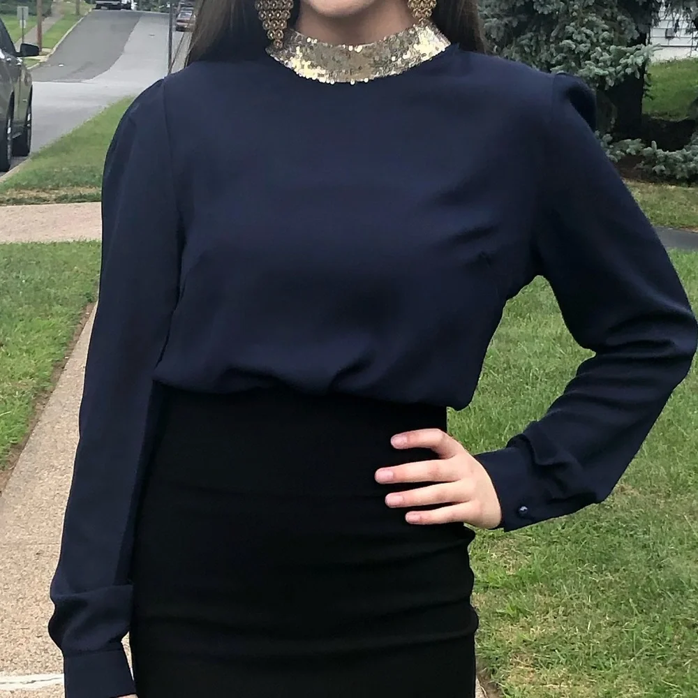 Navy blue blouse - Picture 12 of 12